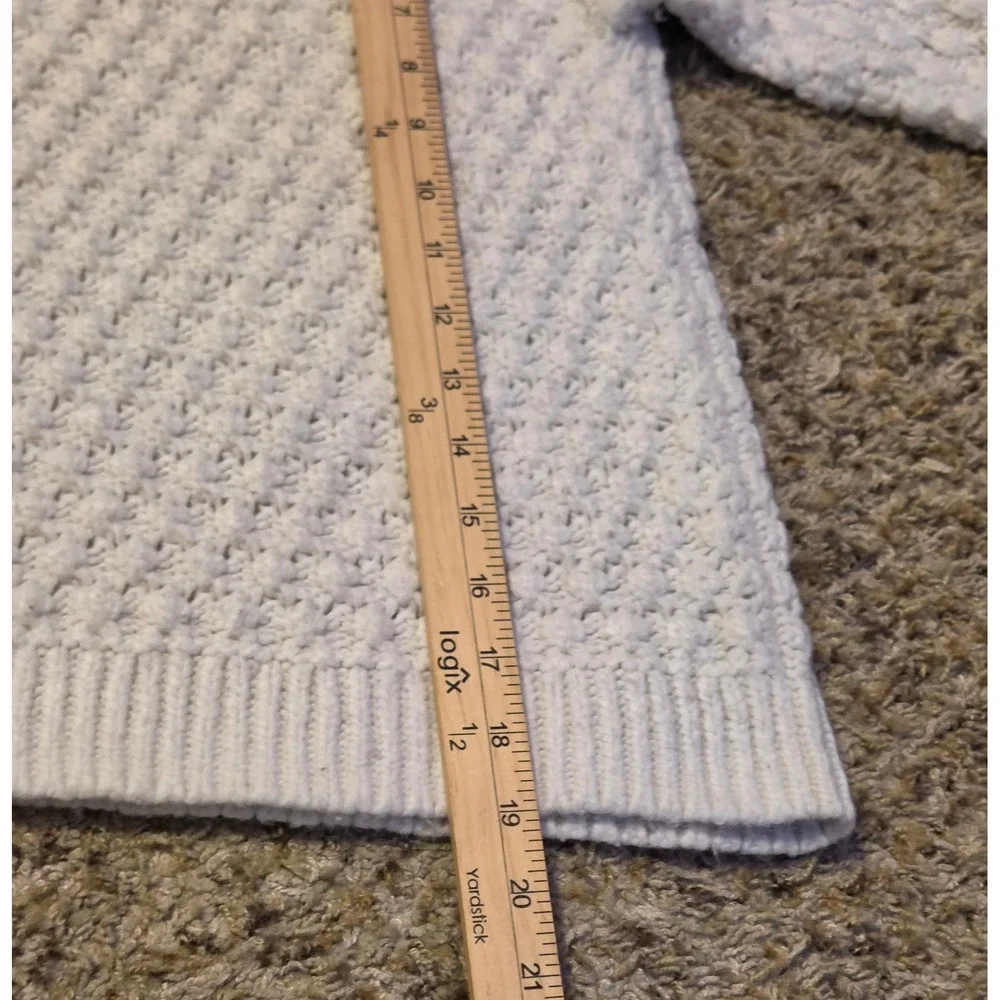Loft Long Sleeve Popcorn Knit Crewneck Sweater Women's Medium White Wool Blend